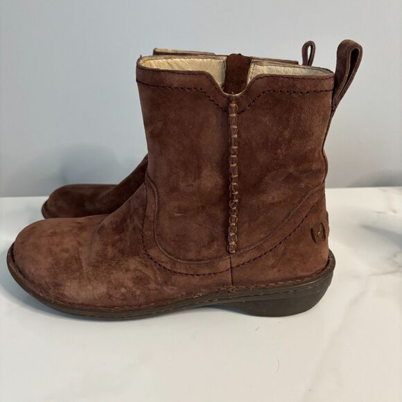 Ugg Australia Women Neevah Women Round Toe Leather Ankle Boot Dark Brown Size 8 - Picture 5 of 10
